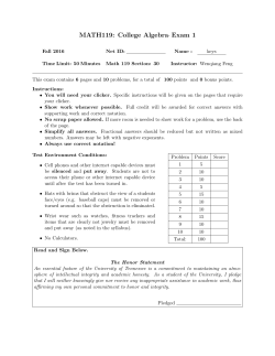 MATH119: College Algebra