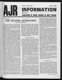 INFORMATION - The Association of Jewish Refugees