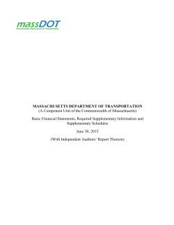 MassDOT, Basic Financial Statements, Required Supplementary