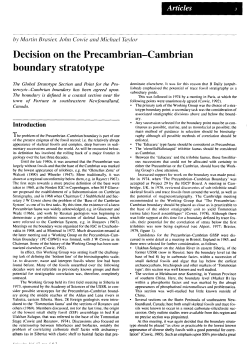Decision on the Precambrian-Cambrian boundary stratotype