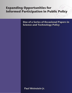 Expanding Opportunities for Informed Participation in Public
