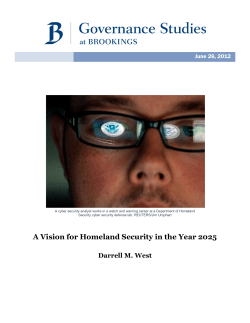 A Vision for Homeland Security in the Year 2025