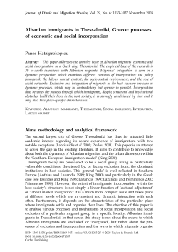(2003) "Albanian immigrants in Thessaloniki, Greece: Processes of