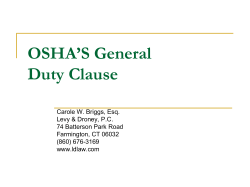 OSHA`S General Duty Clause