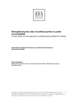 Strengthening the roles of political parties in