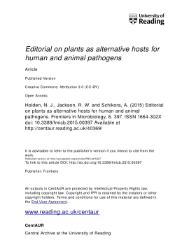 Editorial on plants as alternative hosts for human and animal