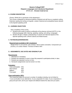 SPAN 225 - Queens College Academic Senate