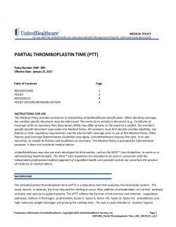 Partial Thromboplastin Time (PTT)