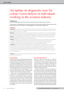 An update on diagnostic tests for colour vision defects in individuals