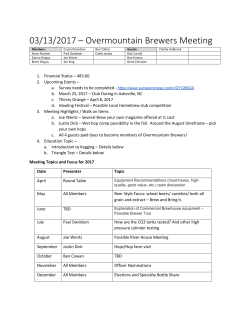 March 13, 2017 - Overmountain Brewers