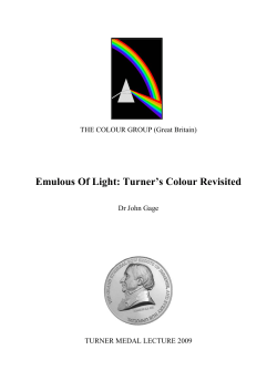 Emulous Of Light: Turner`s Colour Revisited
