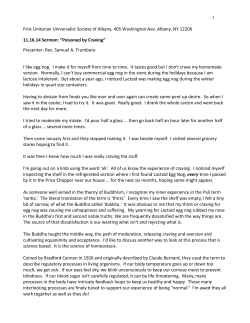 11.16.14 Sermon - First Unitarian Universalist Society of Albany