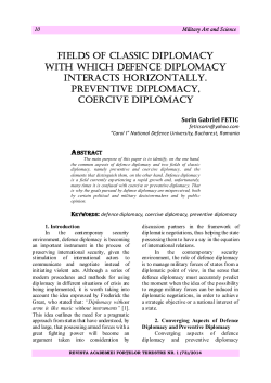 fields of classic diplomacy with which defence diplomacy interacts