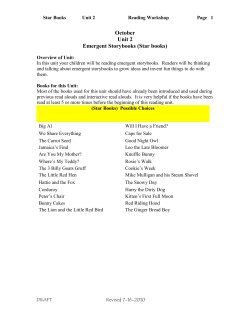 October Unit 2 Emergent Storybooks (Star books)