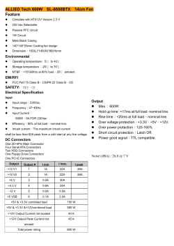 ALLIED Tech 600W SL-8600BTX 14cm Fan Feature