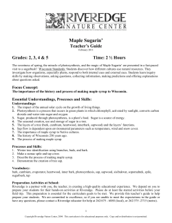 Maple Sugarin` Teacher`s Guide