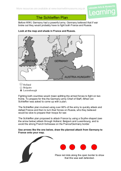 The Schlieffen Plan - Cambridge College Secondary Humanities