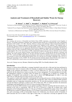 Analysis and Treatment of Household and Similar Waste for Energy