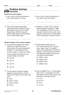 Problem Solving 10-1