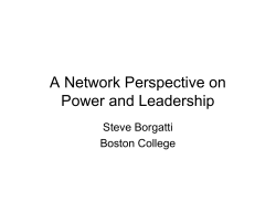 A Network Perspective on Power and Leadership