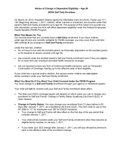 Notice of Change in Dependent Eligibility &ndash; Age 26 GEHA Self Only