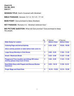Club 8-10 Oct 4th, 2015 Unit 2-1 SESSION TITLE: God`s Covenant