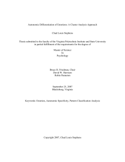 Autonomic Differentiation of Emotions: A Cluster