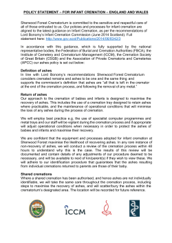 Joint Infant Cremation Policy Statement for Sherwood Forest