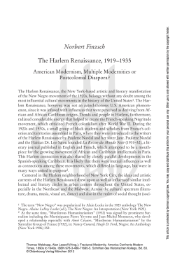 Norbert Finzsch The Harlem Renaissance, 1919–1935