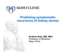 Predicting symptomatic recurrence of kidney stones