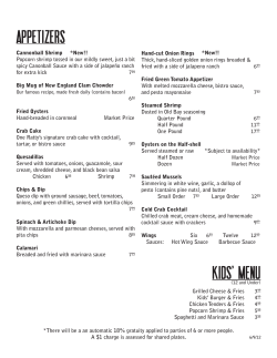 Appetizers Kids` Menu
