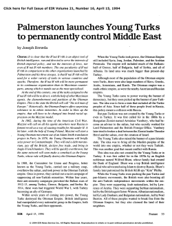 Palmerston Launches Young Turks To Permanently Control Middle