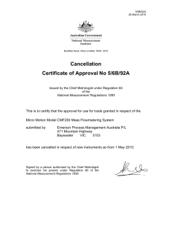 Micro Motion Model CMF200 Mass Flowmetering System