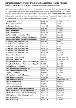 PLEASE FIND BELOW A FULL LIST OF CHRISTMAS RAFFLE