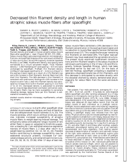 Decreased thin filament density and length in human atrophic