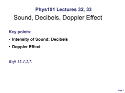 Sound, Decibels, Doppler Effect