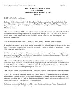 THE PILGRIMS - First Congregational United Church of Christ
