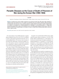 Parasitic Diseases as the Cause of Death of Prisoners of War during