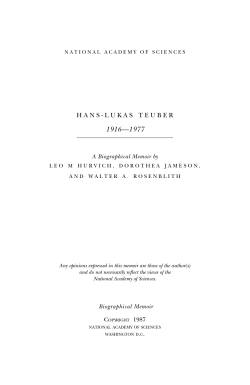 hans-lukas teuber - National Academy of Sciences