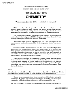 PHYSICAL SETTING CHEMISTRY
