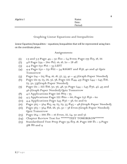 Graphing Linear Equations and Inequalities Assignments (1) 1.7
