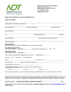 Please send application to  Vendor