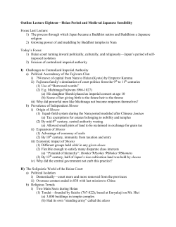Outline Lecture Eighteen&mdash;Heian Period and Medieval Japanese