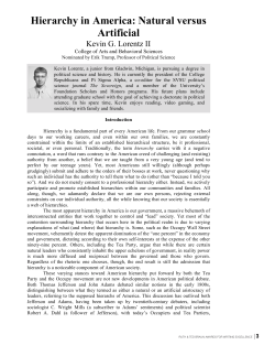 Hierarchy in America: Natural versus Artificial