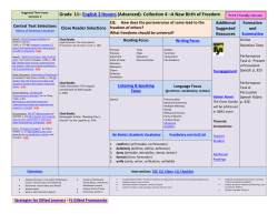 Grade 11&ndash; English 3 Honors (Advanced)