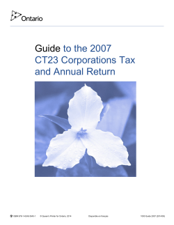 Guide to the 2007 CT23 Corporations Tax Return # 1000