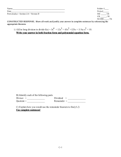 Write your answer in both fraction form and polynomial