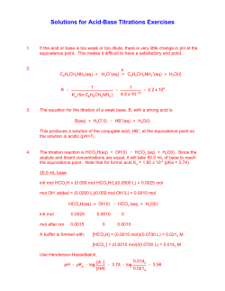 Solutions for Acid-Base Titrations Exercises