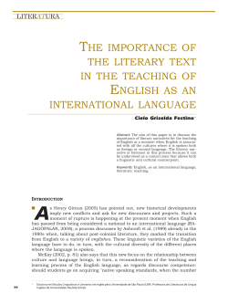 the importance of the literary text in the teaching of english as an