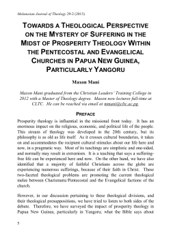 towards a theological perspective on the mystery of suffering in the